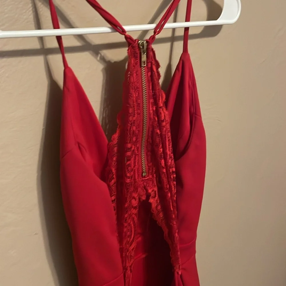 Red Ruffle Cocktail Dress - Picture 3 of 3